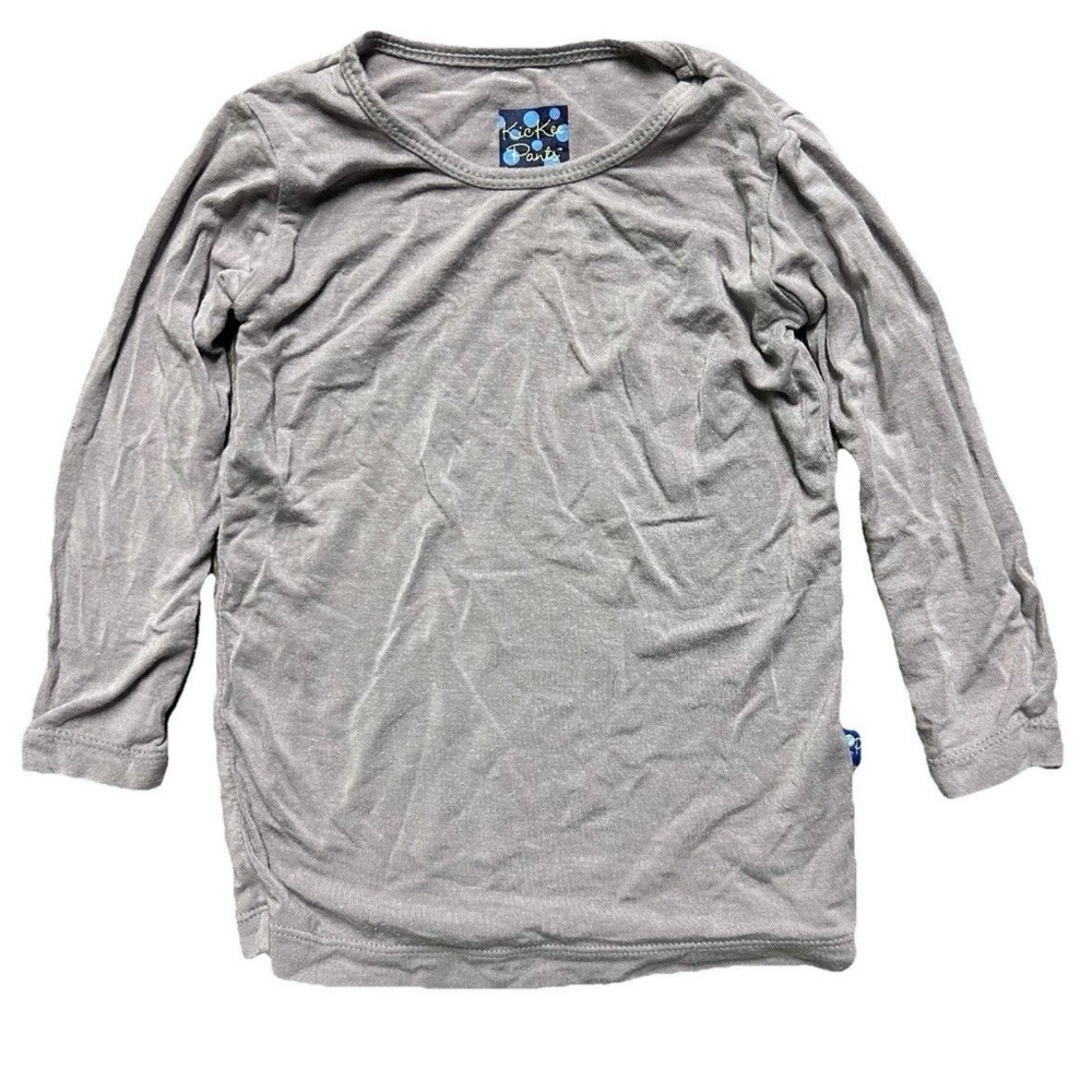 Toddler Kickee Pants Grey Long Sleeve Bamboo Shirt Size 18-24 Months